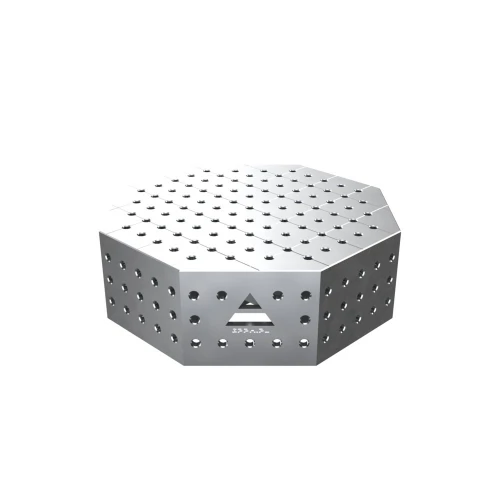 Masa sudura octogonala, GPPH, OCT INOX, 16_50x50_OCT_INOX_PRO_60x60, 600x600 mm, blat 15 mm, gauri 16 mm, 50x50