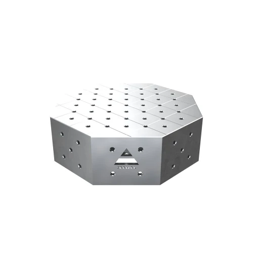 Masa sudura octogonala, GPPH, OCT INOX, 16_DIAG_OCT_INOX_PLUS_60x60, 600x600 mm, blat 12 mm, gauri 16 mm, diagonala