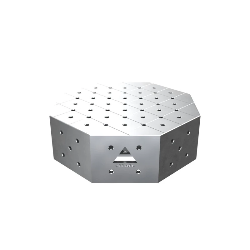 Masa sudura octogonala, GPPH, OCT INOX, 600x600 mm, blat PLUS 12 mm, gauri 16 mm, retea diagonala