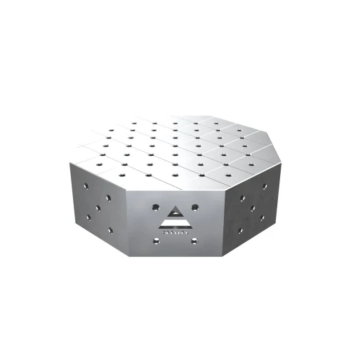 Masa sudura octogonala, GPPH, OCT INOX, 16_DIAG_OCT_INOX_PRO_60x60, 600x600 mm, blat 15 mm, gauri 16 mm, diagonala