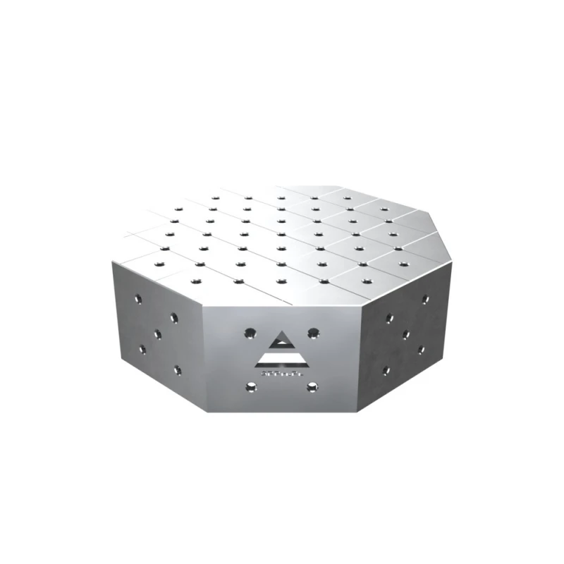 Masa sudura octogonala, GPPH, OCT INOX, 600x600 mm, blat PRO 15 mm, gauri 16 mm, retea diagonala