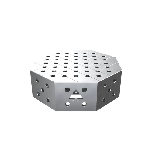 Masa sudura octogonala, GPPH, OCT INOX, 28_DIAG_OCT_INOX_PLUS_60x60, 600x600 mm, blat 12 mm, gauri 28 mm, diagonala