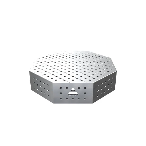 Masa sudura octogonala, GPPH, OCT INOX, 16_50x50_OCT_INOX_PLUS_80x80, 800x800 mm, blat 12 mm, gauri 16 mm, 50x50