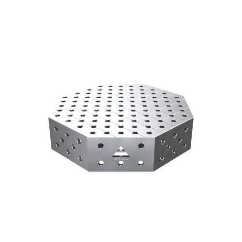 Masa sudura octogonala, GPPH, OCT INOX, 28_DIAG_OCT_INOX_PLUS_80x80, 800x800 mm, blat 12 mm, gauri 28 mm, diagonala