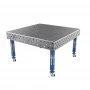 Masa sudura profesionala, GPPH, PLUS, 28_100x100_K_TWT_PLUS_150x148, 1500x1480 mm, blat 12 mm, gauri 28 mm, retea 100x100, pe roti