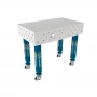 Masa sudura inox, GPPH, PLUS INOX, 16_100x100_K_INOX_PLUS_100x60, 1000x600 mm, blat 12 mm, gauri 16 mm, retea 100x100, pe roti