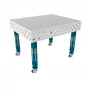 Masa sudura inox, GPPH, PLUS INOX, 28_100x100_K_INOX_PLUS_120x100, 1200x1000 mm, blat 12 mm, gauri 28 mm, retea 100x100, pe roti