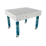 Masa sudura inox, GPPH, PLUS INOX, 28_DIAG_K_INOX_PLUS_120x100, 1200x1000 mm, blat 12 mm, gauri 28 mm, retea diagonala, pe roti