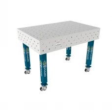 Masa sudura inox, GPPH, PLUS INOX, 16_100x100_K_INOX_PLUS_120x80, 1200x800 mm, blat 12 mm, gauri 16 mm, retea 100x100, pe roti