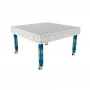 Masa sudura inox, GPPH, PLUS INOX, 28_DIAG_K_INOX_PLUS_150x148, 1500x1480 mm, blat 12 mm, gauri 28 mm, retea diagonala, pe roti