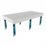 Masa sudura inox, GPPH, PLUS INOX, 16_DIAG_K_INOX_PLUS_240x120, 2400x1200 mm, blat 12 mm, gauri 16 mm, retea diagonala, pe roti