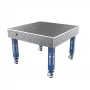Masa sudura profesionala, GPPH, PRO, 16_100x100_K_TWT_PRO_120x120, 1200x1200 mm, blat 15 mm, gauri 16 mm, retea 100x100, pe roti