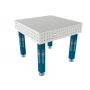 Masa sudura inox, GPPH, PRO INOX, 16_50x50_S_INOX_PRO_100x100, 1000x1000 mm, blat 15 mm, gauri 16 mm, 50x50, pe picioare cu talpa