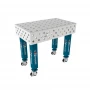 Masa sudura inox, GPPH, PRO INOX, 28_100x100_K_INOX_PRO_100x60, 1000x600 mm, blat 15 mm, gauri 28 mm, retea 100x100, pe roti