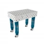 Masa sudura inox, GPPH, PRO INOX, 28_DIAG_K_INOX_PRO_100x60, 1000x600 mm, blat 15 mm, gauri 28 mm, retea diagonala, pe roti