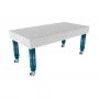 Masa sudura inox, GPPH, PRO INOX, 16_DIAG_K_INOX_PRO_200x100, 2000x1000 mm, blat 15 mm, gauri 16 mm, retea diagonala, pe roti