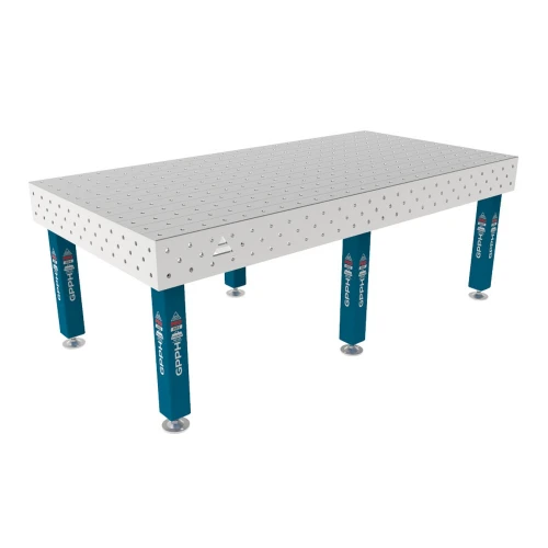 Masa sudura, GPPH, PRO INOX, 16_100x100_S_INOX_PRO_240x120, 2400x1200 mm, blat 15 mm, gauri 16 mm, 100x100, talpi