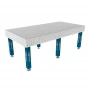 Masa sudura inox, GPPH, PRO INOX, 16_50x50_S_INOX_PRO_240x120, 2400x1200 mm, blat 15 mm, gauri 16 mm, 50x50, pe picioare cu talpa
