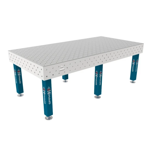 Masa sudura, GPPH, PRO INOX, 16_DIAG_S_INOX_PRO_240x120, 2400x1200 mm, blat 15 mm, gauri 16 mm, diagonala, talpi