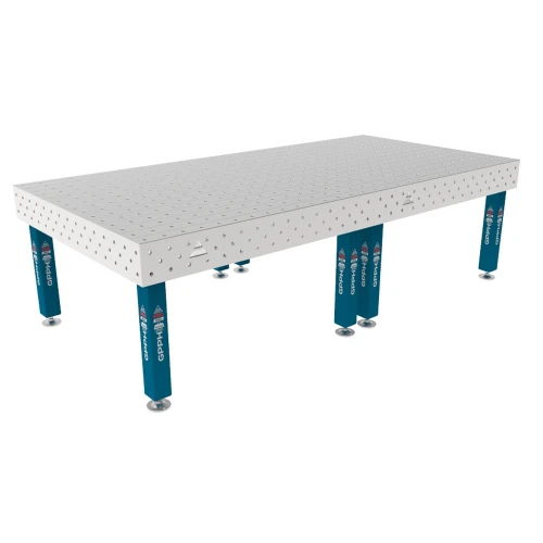 Masa sudura, GPPH, PRO INOX, 16_100x100_S_INOX_PRO_300x148, 3000x1480 mm, blat 15 mm, gauri 16 mm, 100x100, talpi
