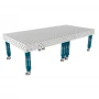 Masa sudura inox, GPPH, PRO INOX, 28_100x100_K_INOX_PRO_300x148, 3000x1480 mm, blat 15 mm, gauri 28 mm, retea 100x100, pe roti