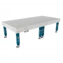 Masa sudura inox, GPPH, PRO INOX, 28_DIAG_K_INOX_PRO_300x148, 3000x1480 mm, blat 15 mm, gauri 28 mm, retea diagonala, pe roti