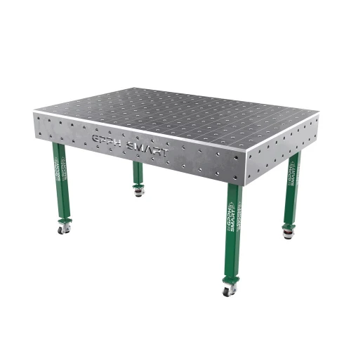 Masa sudura, GPPH, SMART 15, 16_100x100_K_GPPH_SMART_15_150x100, 1500x1000 mm, blat 15 mm, gauri 16 mm, retea 100x100, pe roti