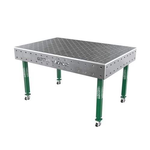 Masa sudura, GPPH, SMART 15, 16_DIAG_K_GPPH_SMART_15_150x100, 1500x1000 mm, blat 15 mm, gauri 16 mm, retea diagonala, pe roti
