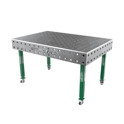 Masa sudura, GPPH, SMART 15, 28_100x100_K_GPPH_SMART_15_150x100, 1500x1000 mm, blat 15 mm, gauri 28 mm, retea 100x100, pe roti