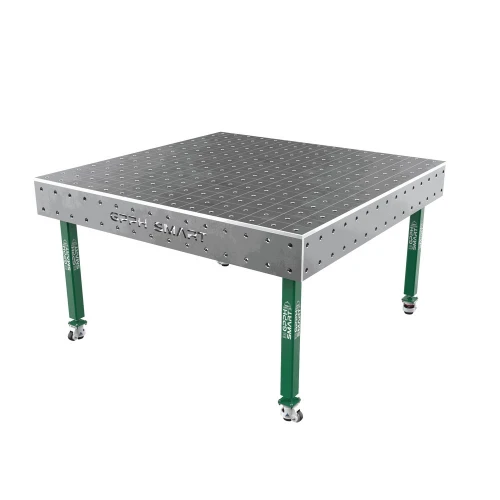 Masa sudura, GPPH, SMART 15, 16_100x100_K_GPPH_SMART_15_150x148, 1500x1480 mm, blat 15 mm, gauri 16 mm, retea 100x100, pe roti