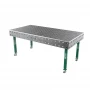 Masa sudura, GPPH, SMART 15, 28_DIAG_K_GPPH_SMART_15_200x100, 2000x1000 mm, blat 15 mm, gauri 28 mm, retea diagonala, pe roti