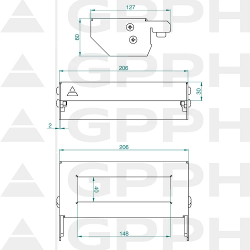 Raft mobil cleme masa sudura, GPPH, 16_SH_003, marime S, sistem orificii 16 mm, montaj lateral blat sau carucior