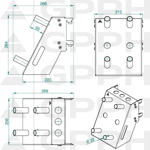 Raft mobil MIX scule masa sudura, GPPH, 28_SH_008, sistem orificii 28 mm, 268x264x206 mm, manere laterale
