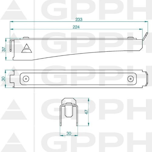 Raft mobil prelungiri masa sudura, GPPH, SH_010, montaj pe carucior scule, 233x30x37 mm, blat tabla striata