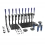 Set scule sudura tevi, GPPH, COMPACT, 28_PIPE_TOOL_SET_COMPACT, 39 piese, sistem 28 mm, cleme tubulare, prisme reglabile