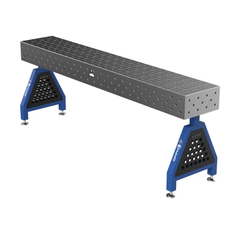 Suport sudura TRESTLE ECO 2400x400x200 mm, GPPH, 16_DIAG_S_TRESTLE_ECO_240x40x20, pe picioare, orificii 16 mm, grila diagonala