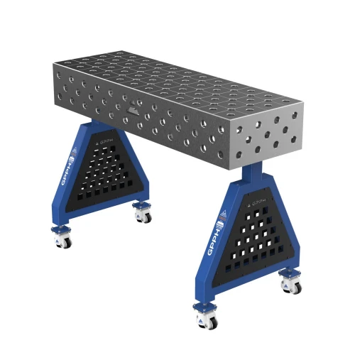 Suport sudura TRESTLE EXPERT 1200x400x200 mm, GPPH, 28_DIAG_K_TRESTLE_EXPERT_120x40x20, pe roti, orificii 28 mm