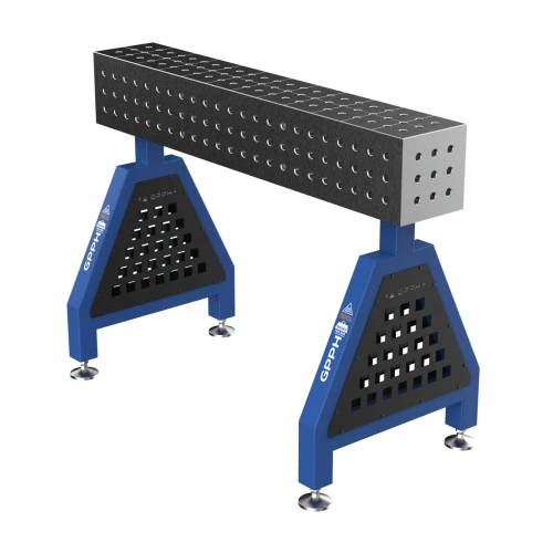 Suport sudura TRESTLE PLUS 1200x200x200 mm, GPPH, 16_50x50_S_TRESTLE_PLUS_120x20x20, pe picioare, orificii 16 mm, grila 50x50 mm