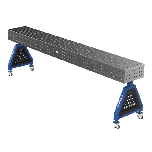 Suport sudura TRESTLE PLUS 3000x400x200 mm, GPPH, 16_50x50_K_TRESTLE_PLUS_300x40x20, pe roti, orificii 16 mm, grila 50x50 mm