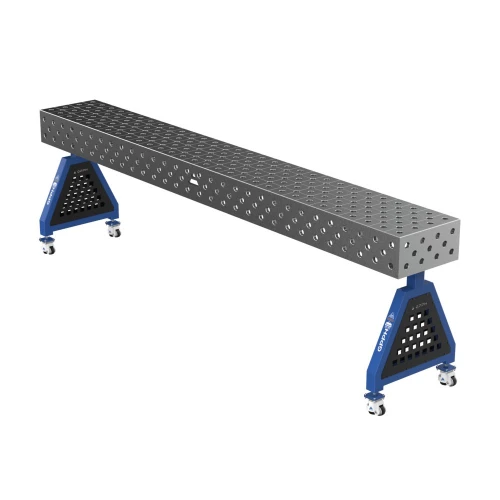 Suport sudura TRESTLE PLUS 3000x400x200 mm, GPPH, 28_DIAG_K_TRESTLE_PLUS_300x40x20, pe roti, orificii 28 mm, grila diagonala