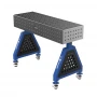 Suport sudura TRESTLE PRO 1200x400x200 mm, GPPH, 16_50x50_K_TRESTLE_PRO_120x40x20, pe roti, orificii 16 mm, grila 50x50 mm