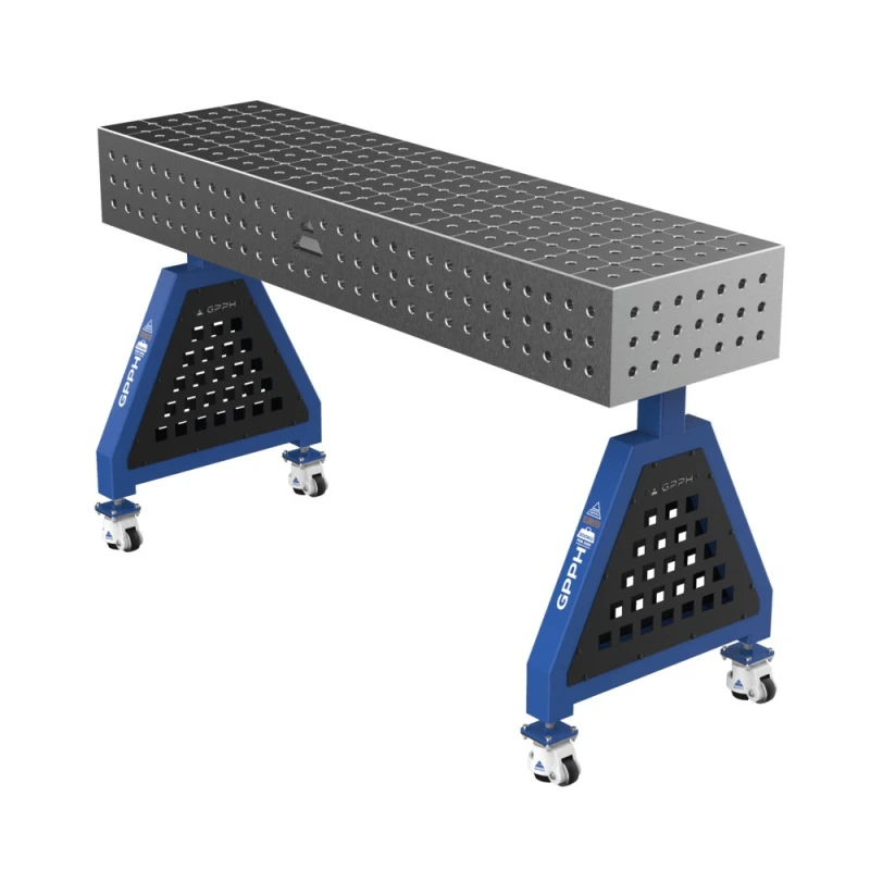 Suport sudura TRESTLE PRO 1500x400x200 mm, GPPH, pe roti, 16 mm, grila 50x50 mm