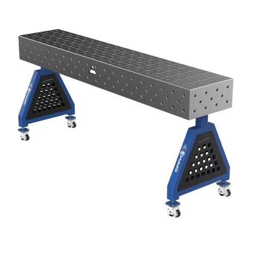 Suport sudura TRESTLE PRO 2000x400x200 mm, GPPH, 16_DIAG_K_TRESTLE_PRO_200x40x20, pe roti, orificii 16 mm, grila diagonala
