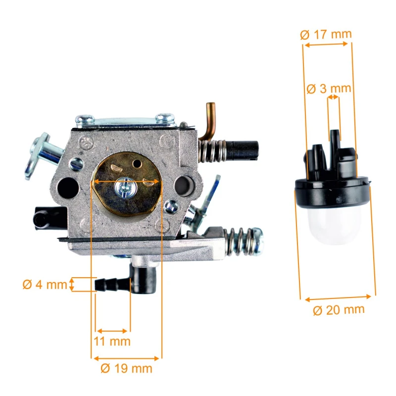 Carburator motoferastrau pompita 4500 5200, RURIS, cod psqq-042