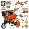 motosapa ruris 7500acc6 + roti cauciuc 4.00-8+rarita ajustabila+plug+adaptor+dispozitiv cartofi+cultivator multifunctional+accesoriu tractat+roti metalice 400 fara manicot+remorca ruris 550s