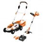 pachet - peluza perfecta {masina de tuns gazon ruris rxi3324e + trimmer ruris 2024e + kit acumulator+incarcator ruris alfa up 2424e}