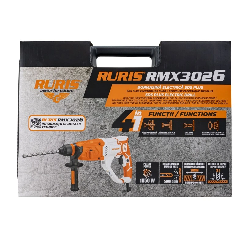 Ciocanul rotopercutor SDS Plus Ruris RMX3026 1050 W Ciocanul rotopercutor SDS Plus Ruris RMX3026 1050 W