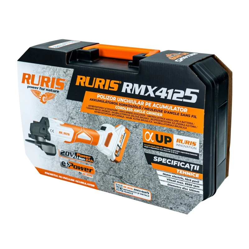 Polizor unghiular pe acumulator RURIS RXM 4125 Polizor unghiular pe acumulator RURIS RXM 4125