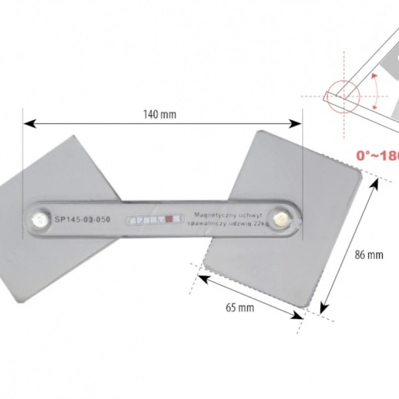 Suport magnetic pentru sudura - unghi reglabil, sarcina maxima de lucru 22kg