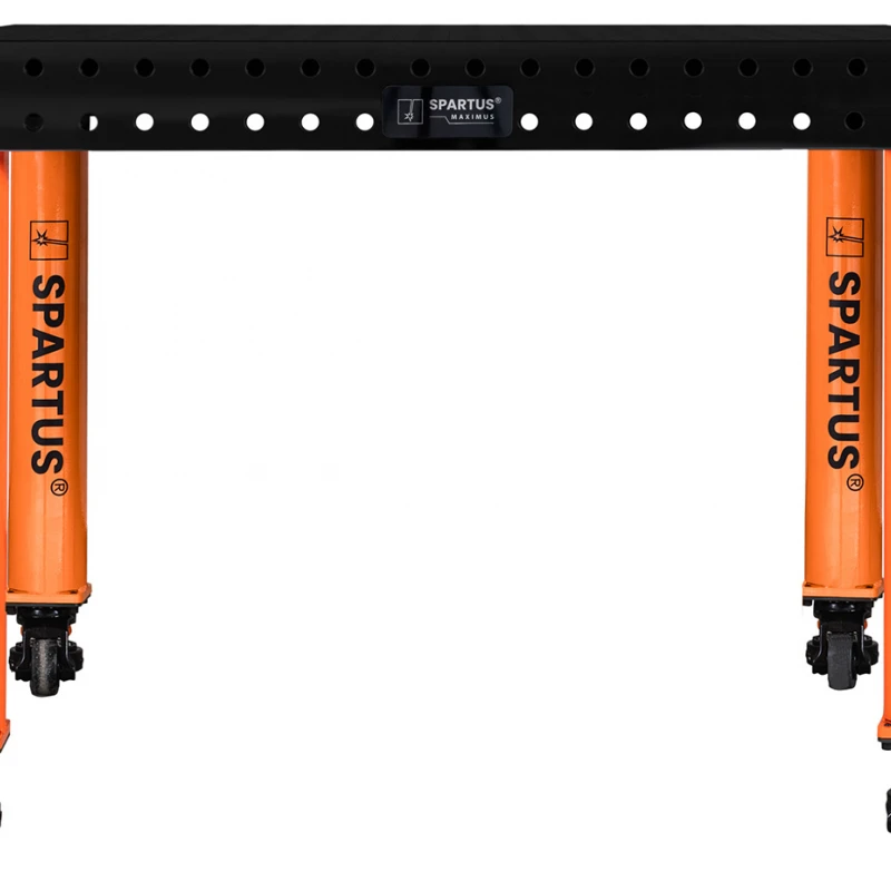 Masa sudura SPARTUS MAXIMUS 3D blat nitrurat, 2400x1200, sistem 16mm, picioare cu roti